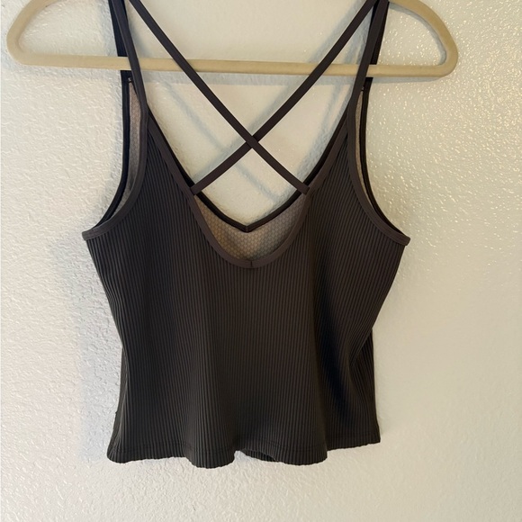 Vuori Ribbed Tank Top in Taupe - Picture 5 of 9
